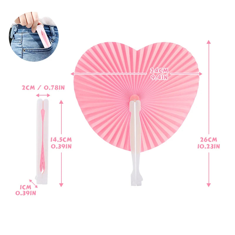 Éventail mariage cœur pliable coloré — vue 12