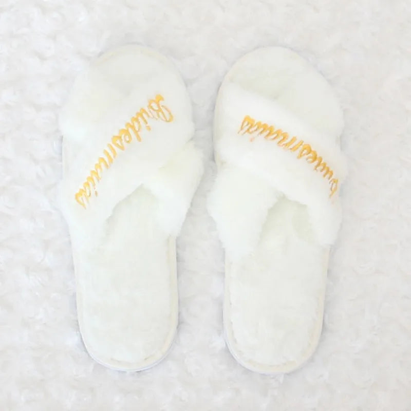 Chaussons EVJF Brodés Bride et Bridesmaid