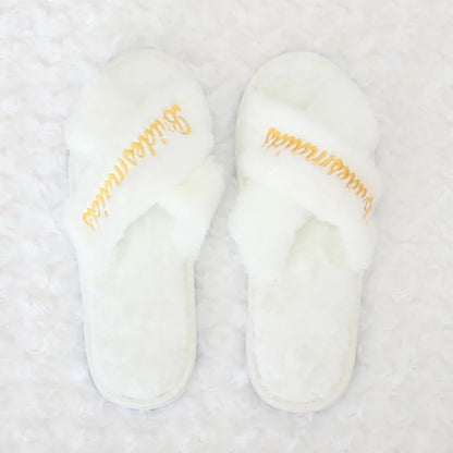 Chaussons EVJF Brodés Bride et Bridesmaid