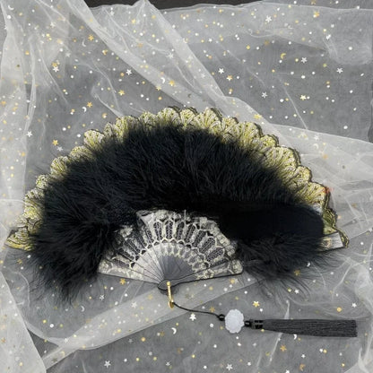 Éventail dentelle mariage invités