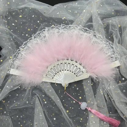 Éventail dentelle mariage invités