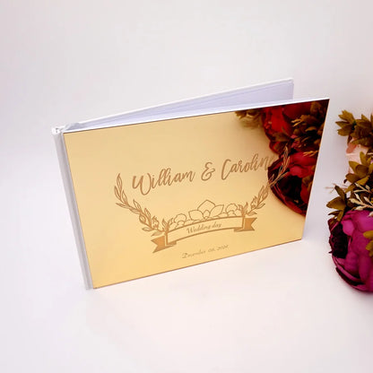 Livre d'Or Mariage Miroir Personnalisé Format Paysage 25x18 cm