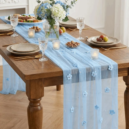 Chemin de Table Tulle Perles