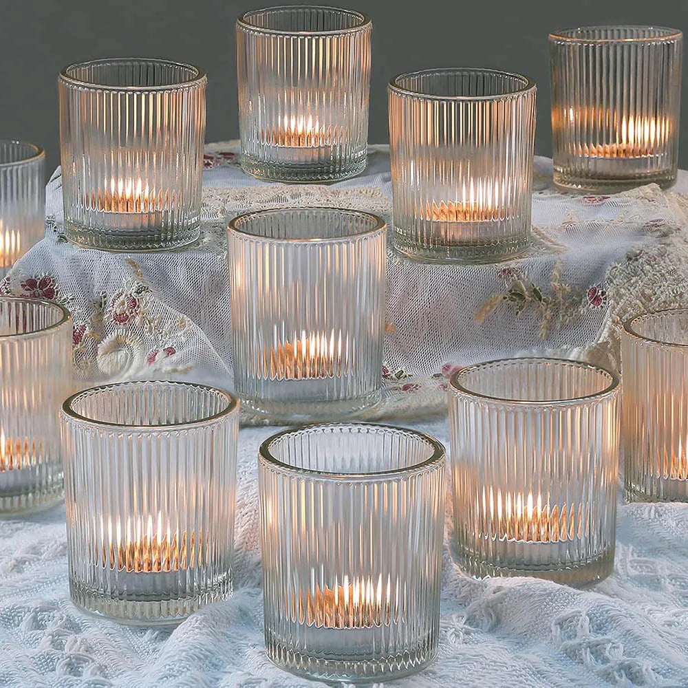 Photophores Mariage Verre Strié