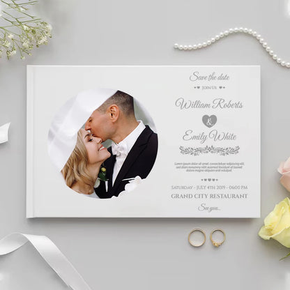 Livre d'or mariage luxe blanc album photo