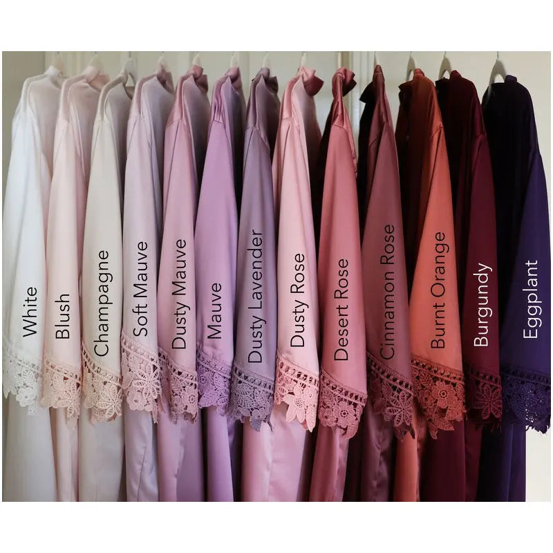 Peignoir Demoiselle d'Honneur Satin Dentelle — vue 2