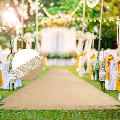Tapis d'allée mariage jute champêtre