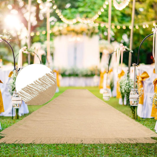 Tapis d'allée mariage jute champêtre