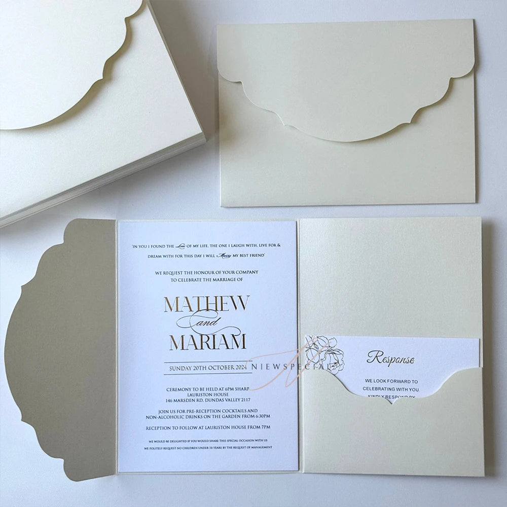 Pochette Carton Faire-Part Mariage Vierge