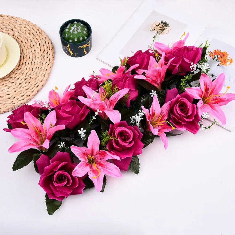 Rangée Roses et Lys Arche Mariage — vue 14