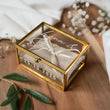 Boîte alliance vintage verre doré personnalisée