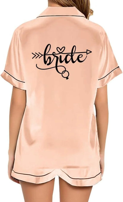 Pyjama court en satin de mariée