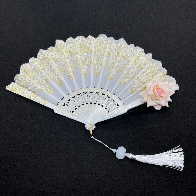 Éventail dentelle mariage invités