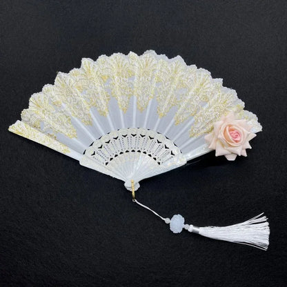 Éventail dentelle mariage invités