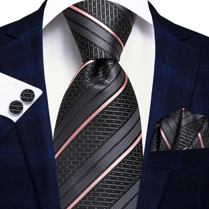Coffret Cravate Mariage Homme avec Pochette et Manchettes