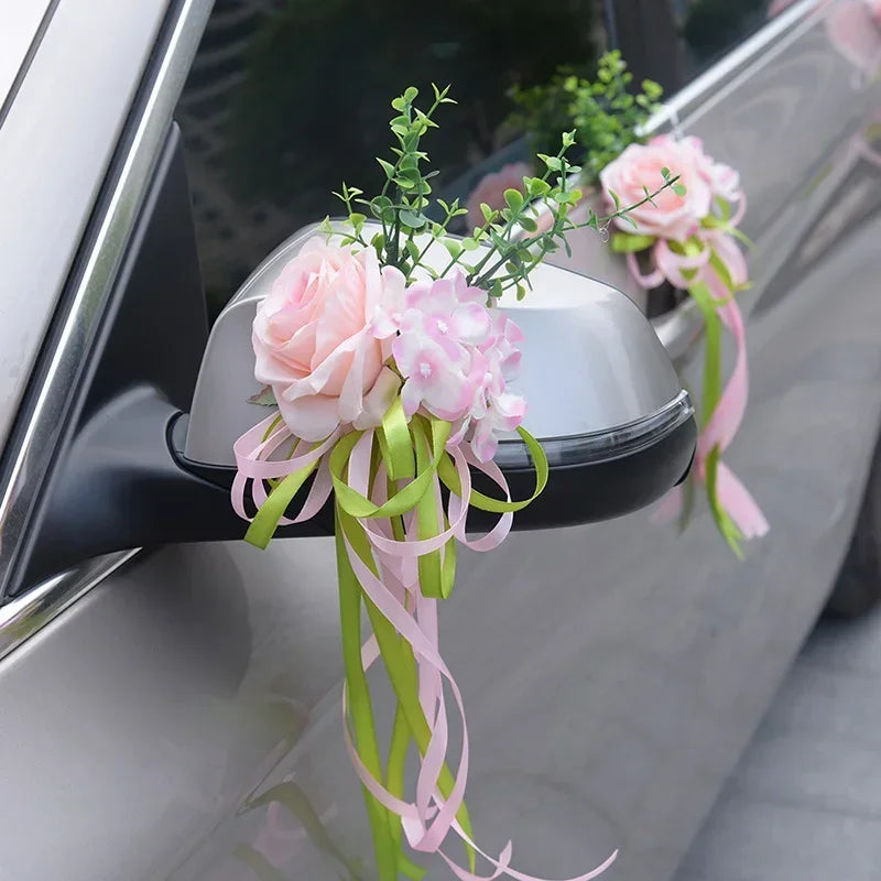 Kit Décoration Voiture Mariage Roses — vue 2