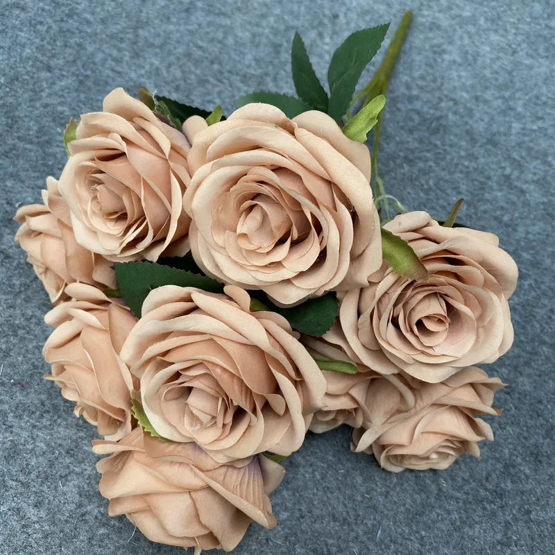 Bouquet de Roses Artificielles Mariage 9 Têtes
