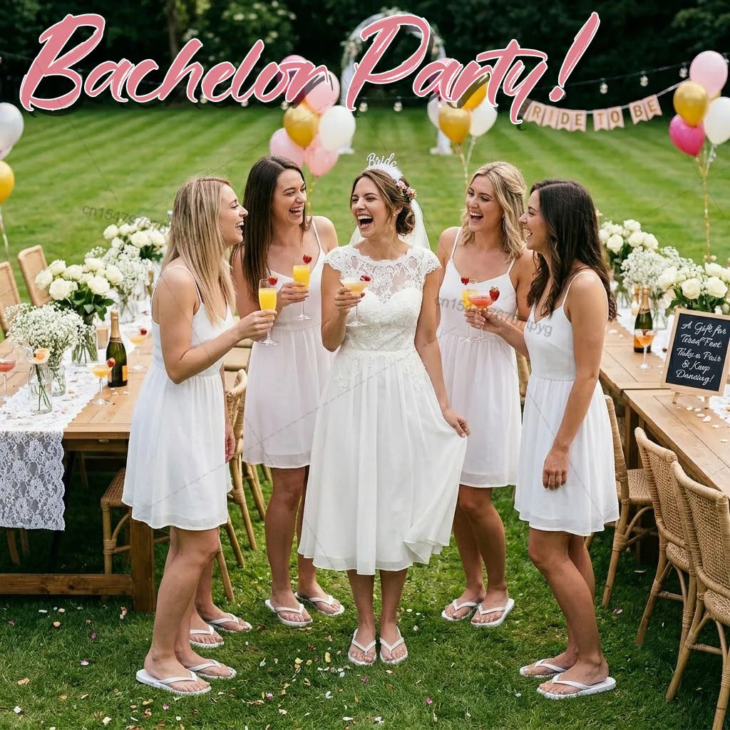 Lot de tongs blanches mariage