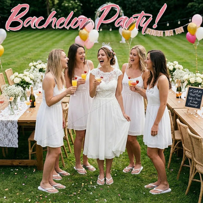 Lot de tongs blanches mariage