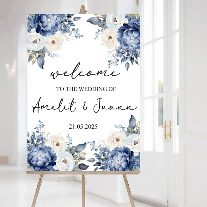 Panneau bienvenue mariage personnalisé prénoms et date