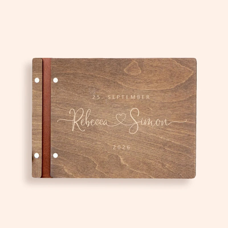 Livre d'or mariage bois personnalisé A4 ou A5