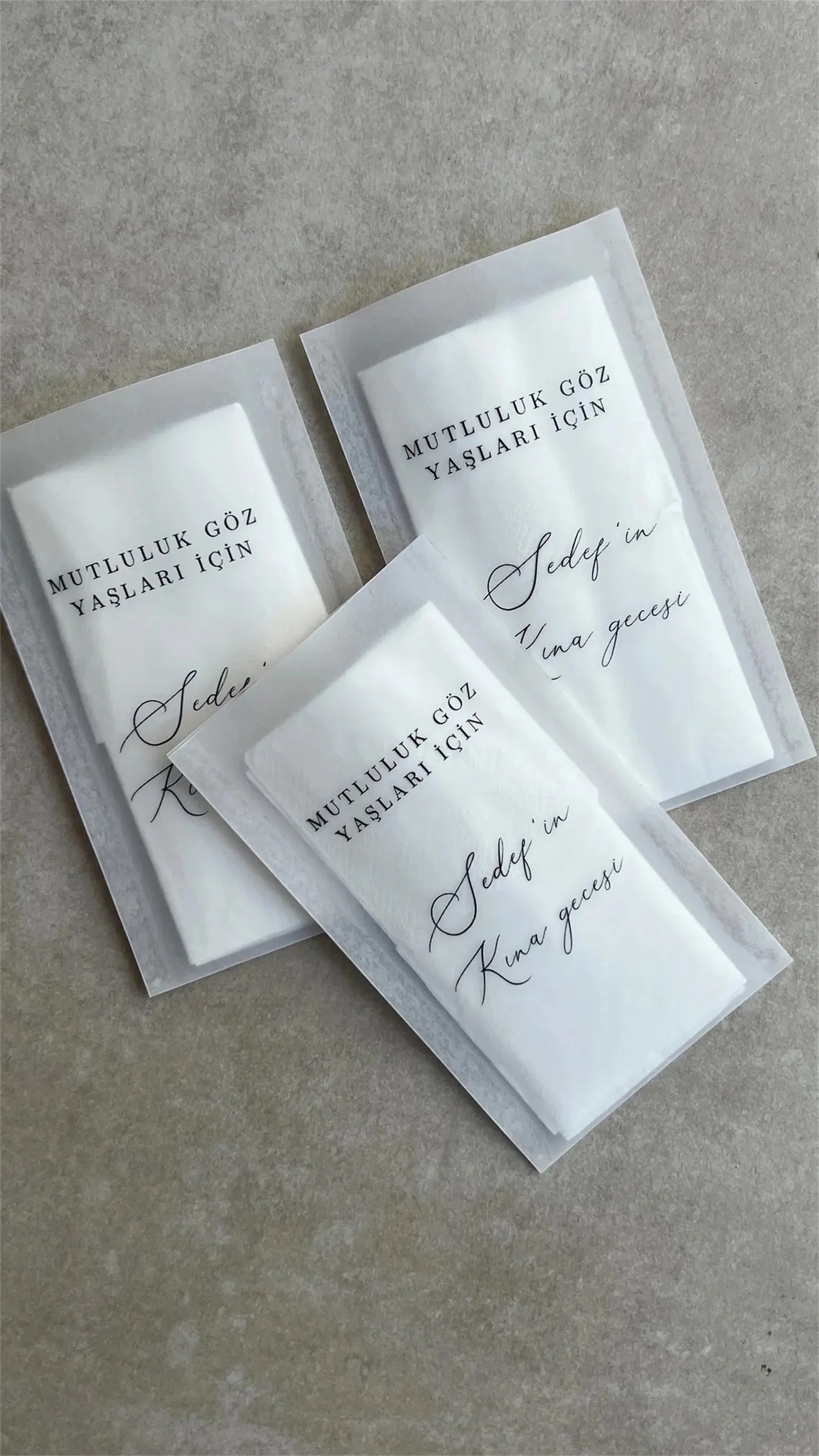 Pochettes mouchoirs larmes de joie mariage