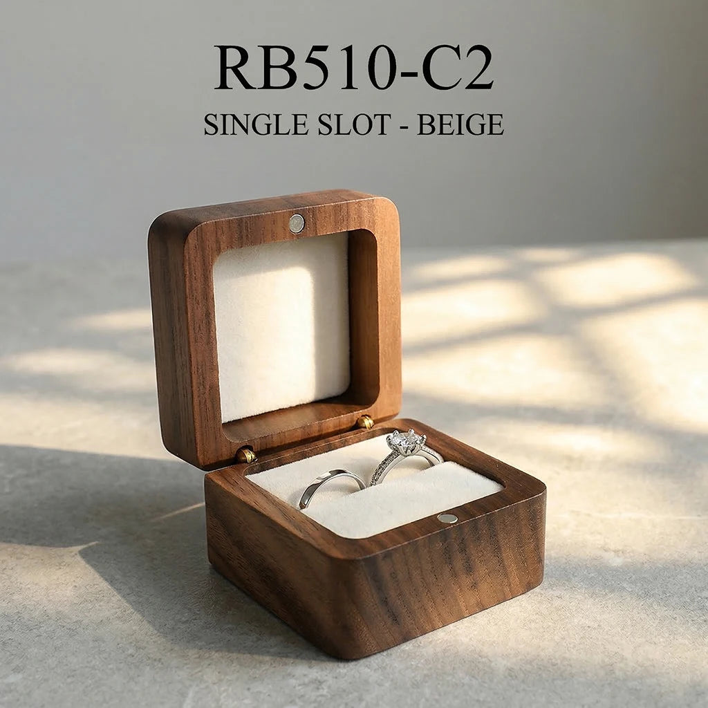 Boîte à Alliance Mariage en Bois Personnalisée
