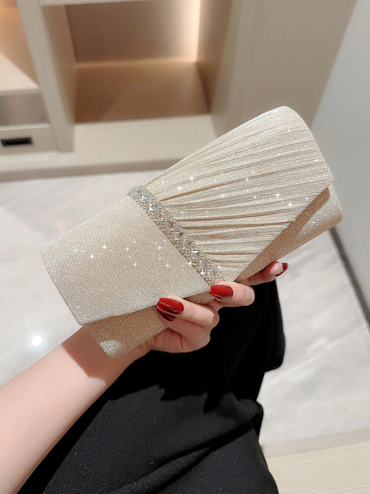 Pochette de mariage à nœud strassé — vue 6