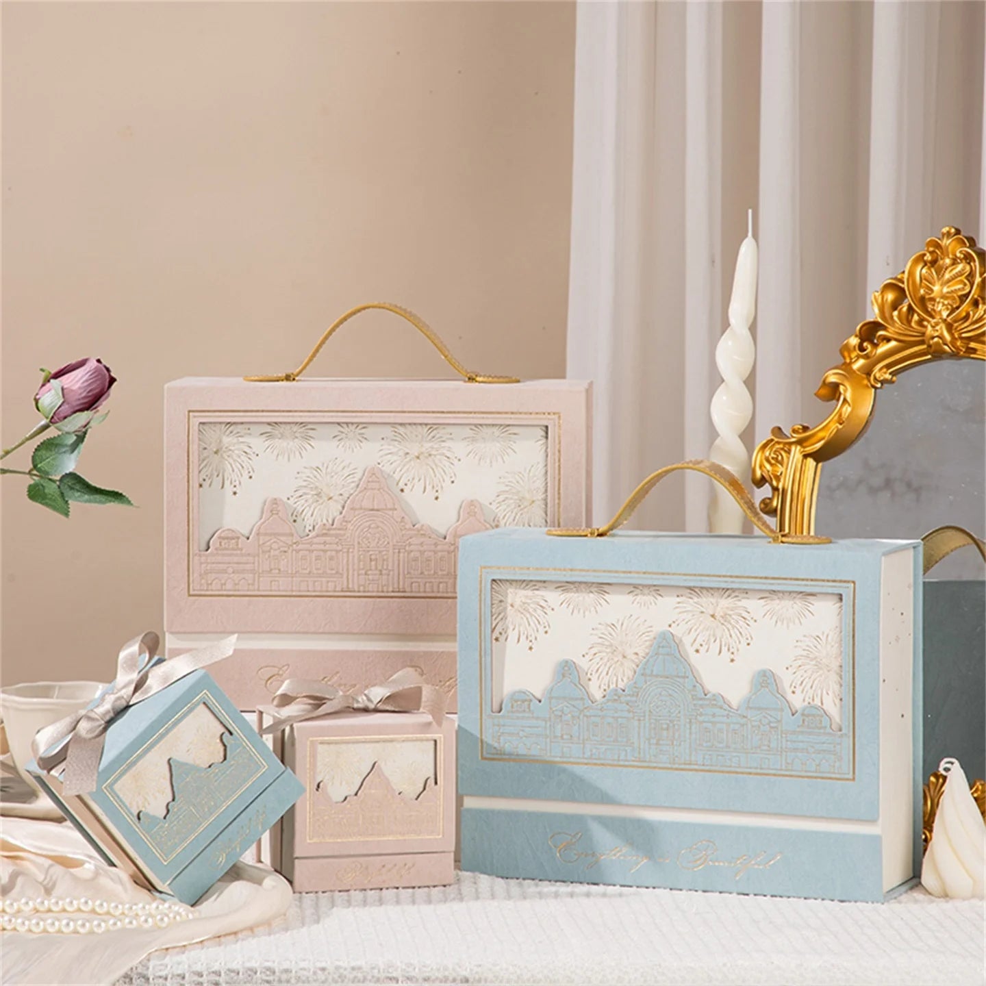Coffret cadeau mariage avec carte de vœux
