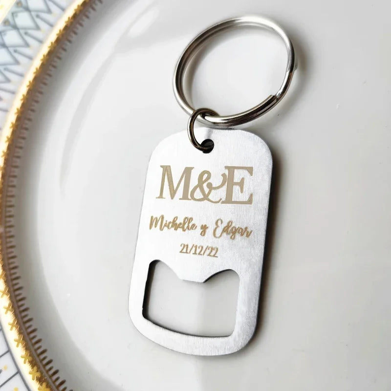 Cadeau Invité Mariage Porte-clés Décapsuleur Personnalisé