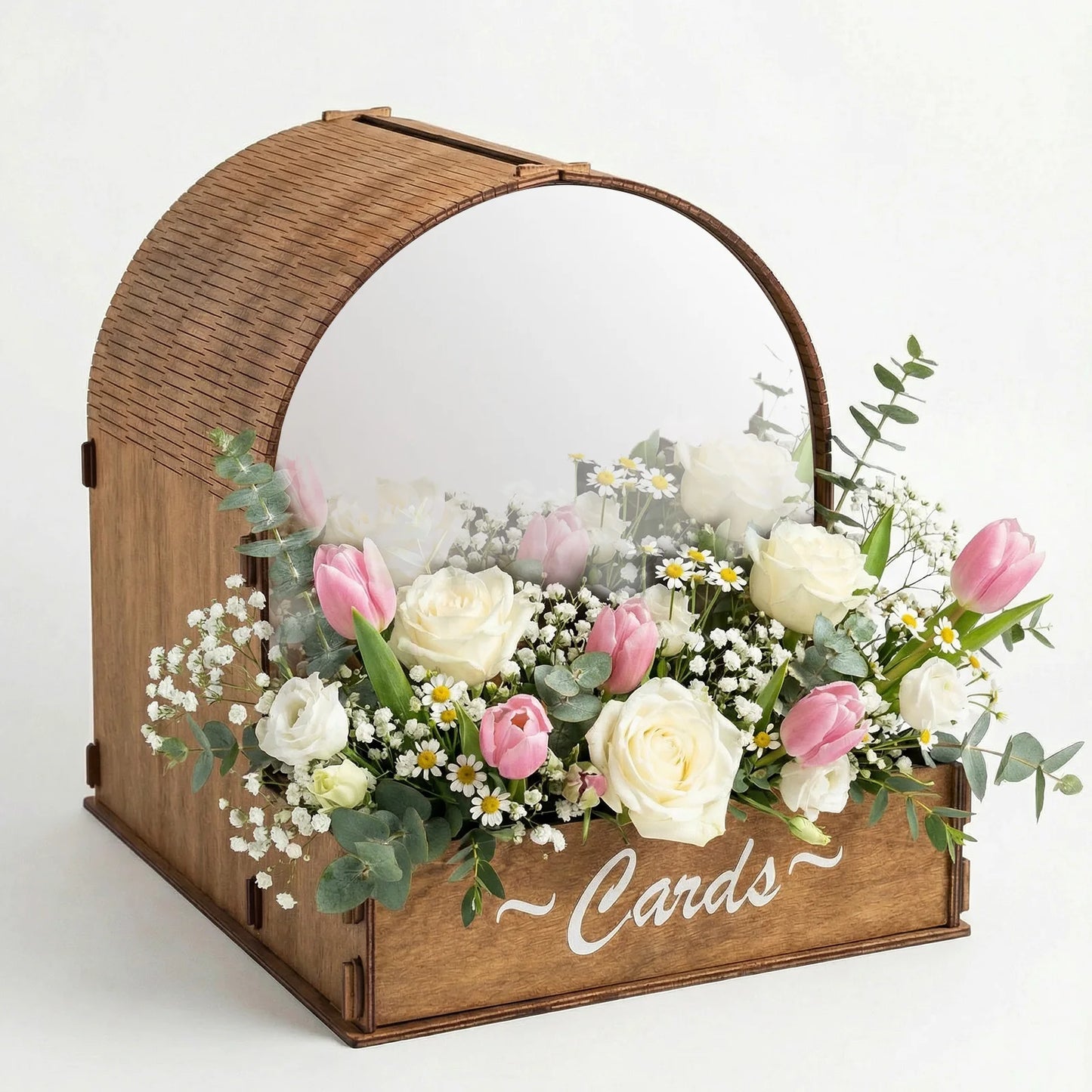 Urne Mariage Bois Arche Miroir