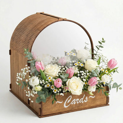 Urne Mariage Bois Arche Miroir