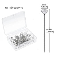 Épingles à bouquet de mariée perlées — Diamant Cristal 8 mm