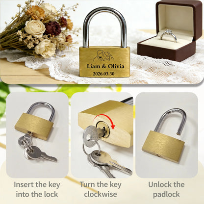 Cadenas d'amour personnalisé gravé
