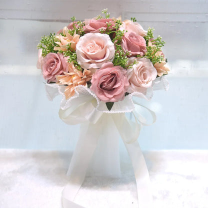 Bouquet de mariée roses en soie — vue 5