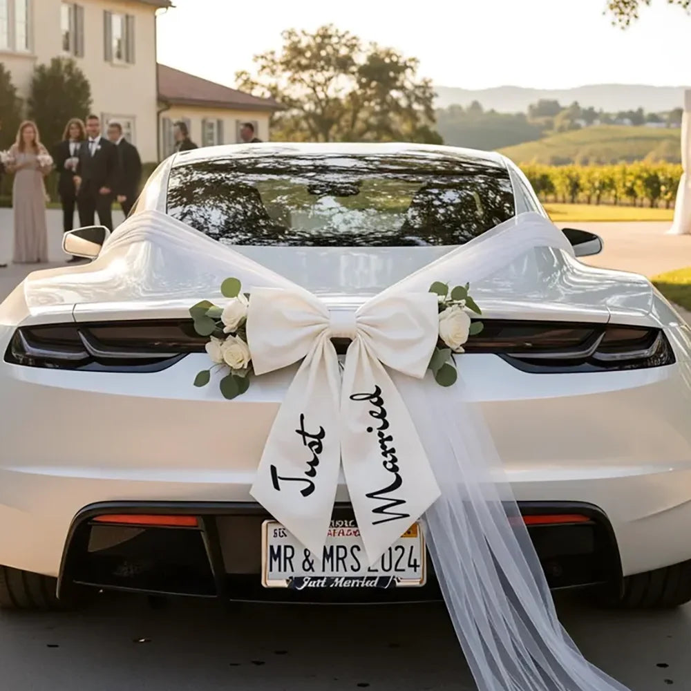 Grand Nœud Décoration Voiture Mariage — vue 5