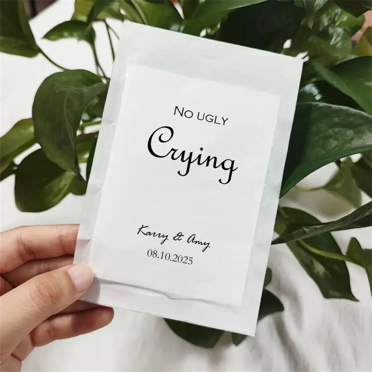Pochettes mouchoirs larmes de joie mariage