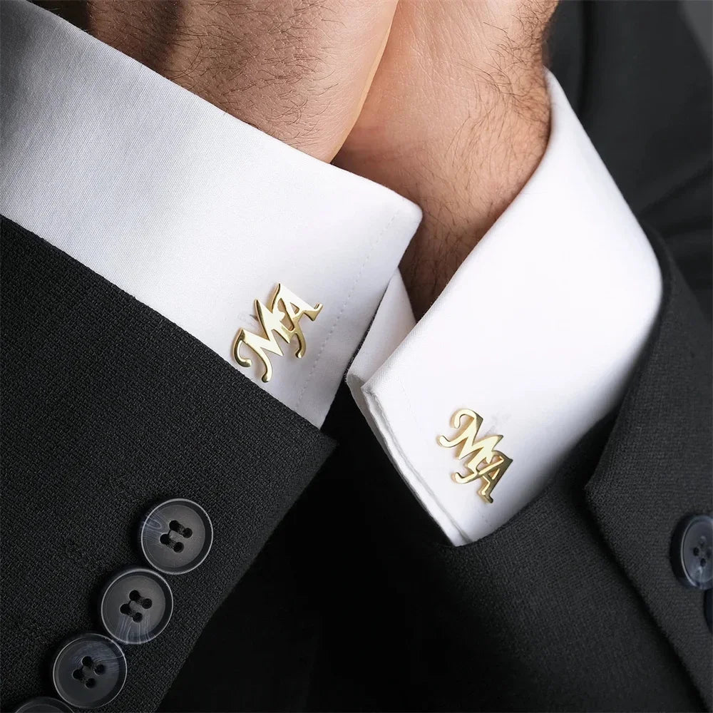 Boutons de Manchette Mariage Gravés Initiales