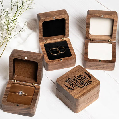 Boîte alliance mariage noyer personnalisée — vue 4