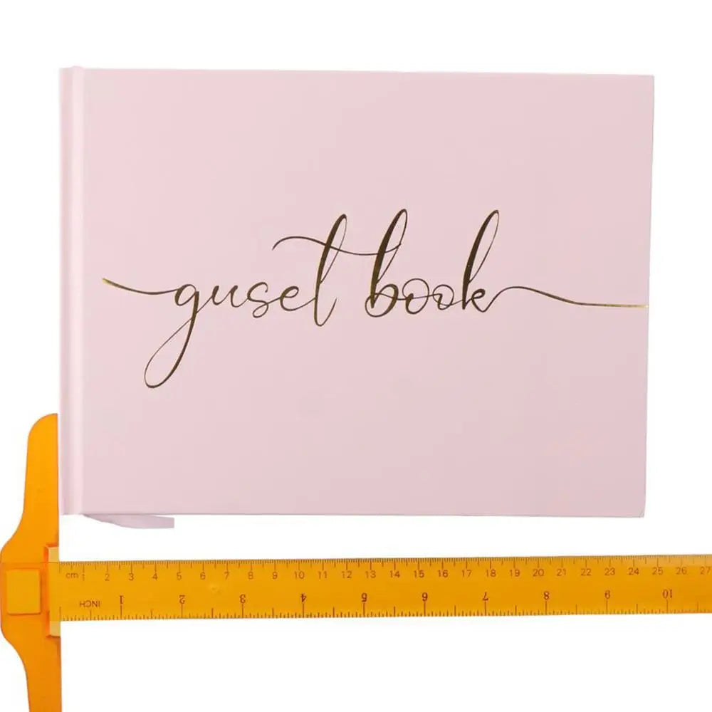 Livre d'Or Mariage Chic Blanc Rose Noir
