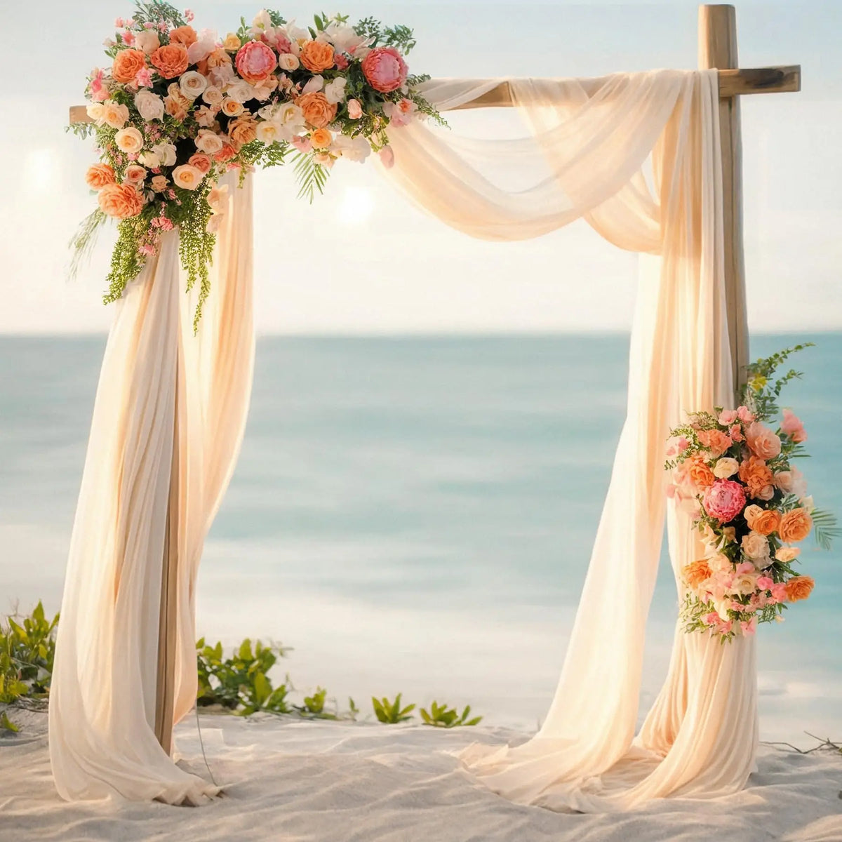 Voilage Arche Mariage Mousseline Fluide