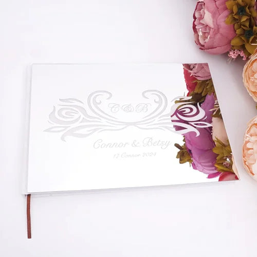 Livre d'Or Mariage Miroir Personnalisé Format Paysage 25x18 cm