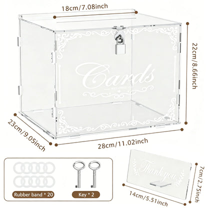 Urne Mariage Verre ou Acrylique avec Serrure