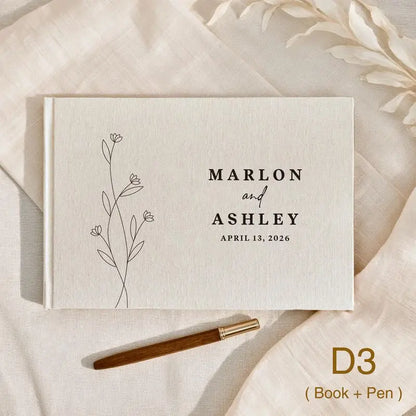 Livre d'Or Mariage Personnalisé Format A4 avec Stylo