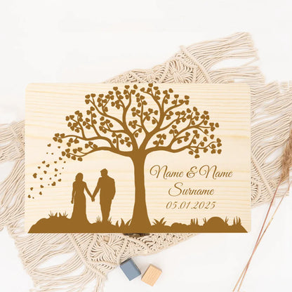 Boîte souvenir mariage fleurie personnalisée