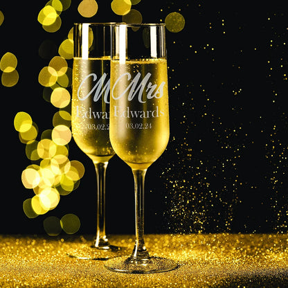 Flûtes Champagne Mariage Personnalisées Gravées — vue 3