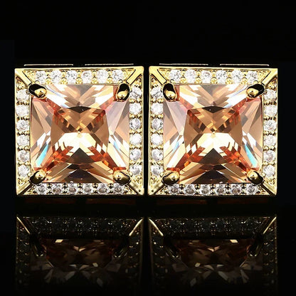 Boutons de Manchette Carrés Cristal