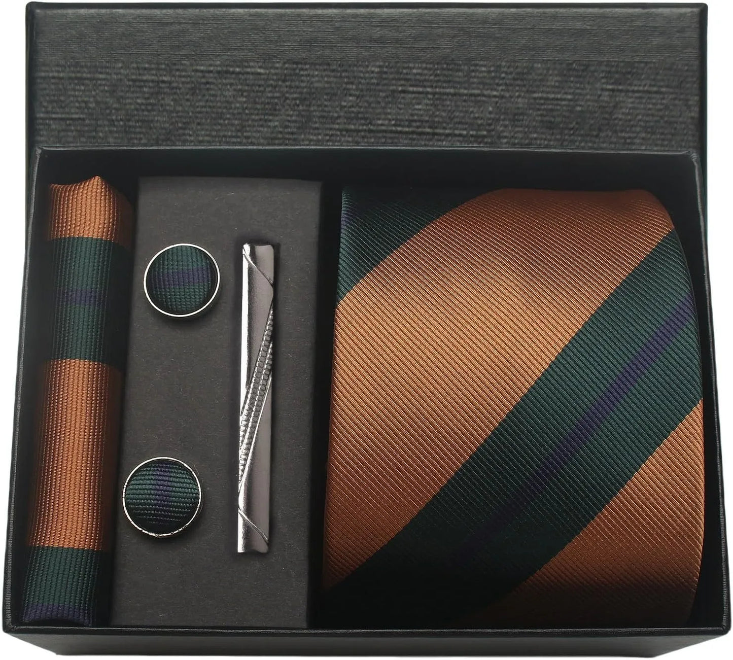 Coffret Cravate Mariage 8 cm Pochette Pince et Manchettes