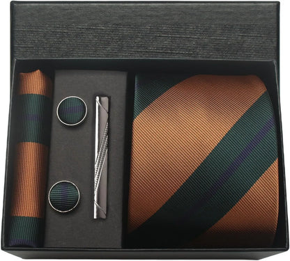 Coffret Cravate Mariage 8 cm Pochette Pince et Manchettes