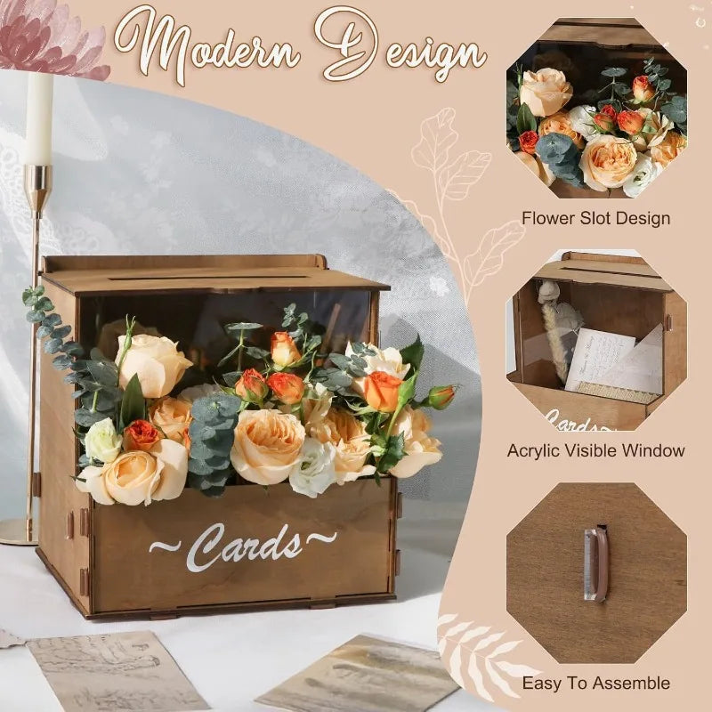 Urne Mariage Bois Champêtre avec Fente